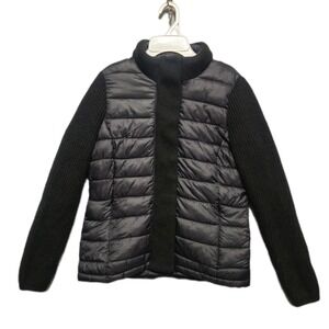 MARC NEW YORK Womens Small Black Performance Puffer Knit Sleeve Jacket